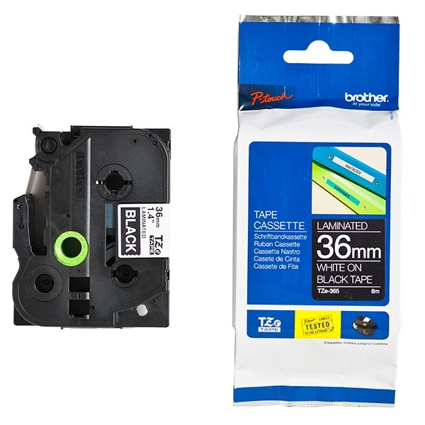 Brother TZe-365 | vit text - svart märkband  | 36mm x 8m (original) 080380 - 1