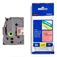 Brother TZe-441 | svart text - röd märkband  | 18mm x 8m (original) 080612