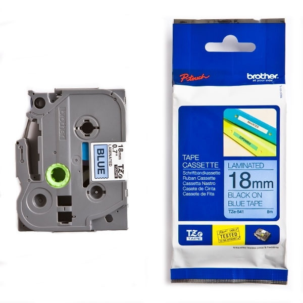 Brother TZe-541 | svart text - blå märkband  | 18mm x 8m (original) 080482 - 1