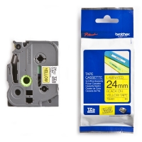 Brother TZe-651 | svart text - gul märkband  | 24mm x 8m (original) 080420