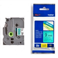 Brother TZe-721 | svart text - grön märkband  | 9mm x 8m (original) 080494