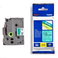 Brother TZe-741 | svart text - grön märkband  | 18mm x 8m (original) 080498