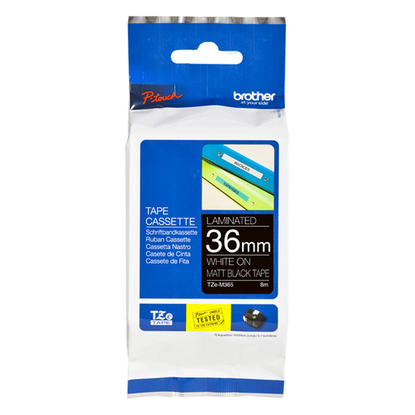 Brother TZe-M365 | vit text - mattsvart märkband  | 36mm x 8m (original) 080986 - 1