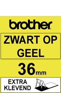 Brother TZe-S661 | svart text - gul märkband  | 36mm x 8m (original) 080690 - 1