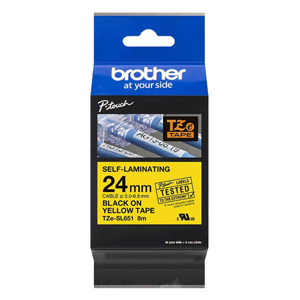 Brother TZe-SL651 | svart text - gul tejp | 24mm x 8m (original) TZe-SL651 350526 - 1