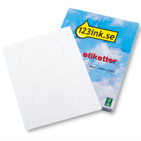 CD/DVD etiketter | 123ink FSC® certifierade | 2st/ark vertikalt | 25 ark