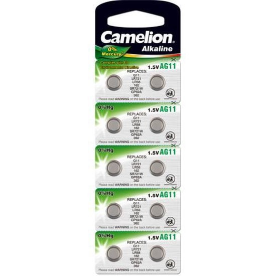Camelion LR56/LR721/162/AG11 Alkaline knappcellsbatteri 10st ACA00250 - 1
