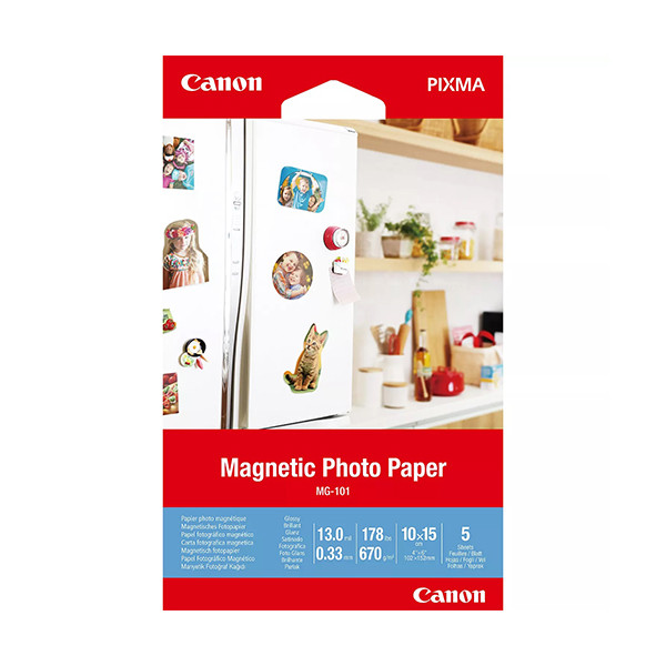 Canon 10x15cm 178g Canon MG-101 fotopapper | Magnetiskt | 5 ark 3634C002 154062 - 1