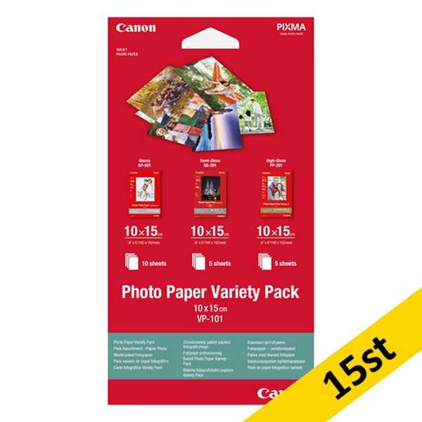 10x15cm Canon VP-101 fotopapper | Variety Pack | 20 ark x15 150395 - 1