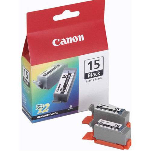 Canon BCI-15BK svart bläckpatron 2-pack (original) 8190A002 014040 - 1