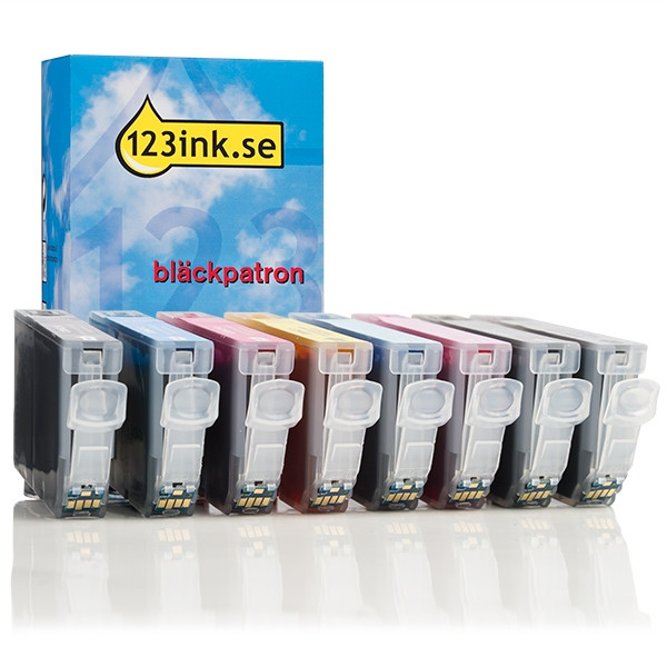 Canon CLI-42 BK/GY/LGY/C/M/Y/PC/PM bläckpatron 8-pack (varumärket 123ink) 6384B010C 018843 - 1