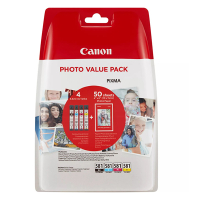 Canon CLI-581 BK/C/M/Y bläckpatron och fotopapper Value Pack (original) 2106C005 2106C006 010302