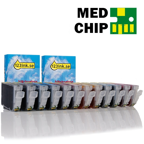 Canon CLI-8 BK/C/M/Y/PC/PM bläckpatron 12-pack (varumärket 123ink) 0620B001C 0621B001C 0622B001C 0623B001C 0624B001C 120821 - 1