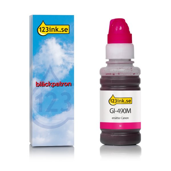 Canon GI-490M magenta bläckrefill (varumärket 123ink) 0665C001C 011677 - 1