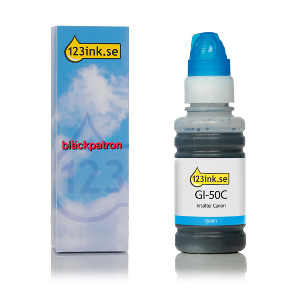 Canon GI-50C cyan bläckrefill (varumärket 123ink) 3403C001C 011683 - 1