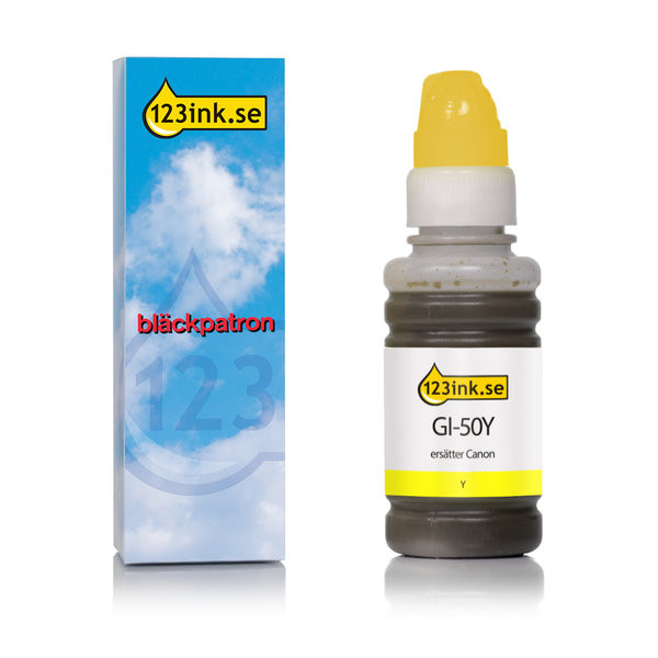 Canon GI-50Y gul bläckrefill (varumärket 123ink) 3405C001C 011687 - 1