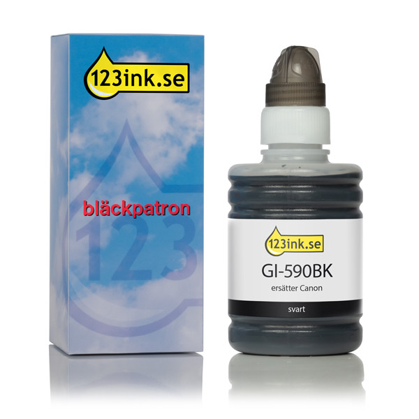 Canon GI-590BK svart bläckrefill (varumärket 123ink) 1603C001C 017395 - 1