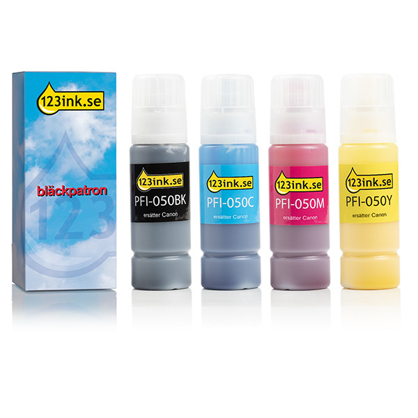Canon PFI-050 BK/C/M/Y bläckrefill 4-pack (varumärket 123ink) 132087 - 1