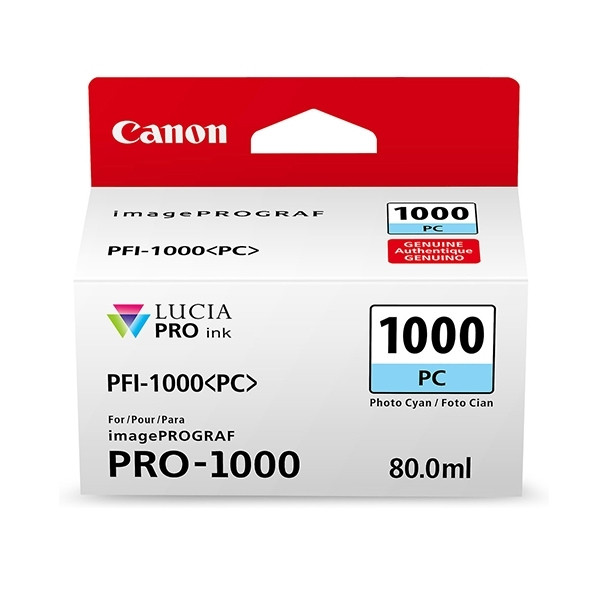 Canon PFI-1000PC fotocyan bläckpatron (original) 0550C001 010134 - 1