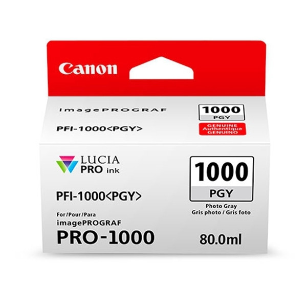 Canon PFI-1000PGY fotogrå bläckpatron (original) 0553C001 010140 - 1