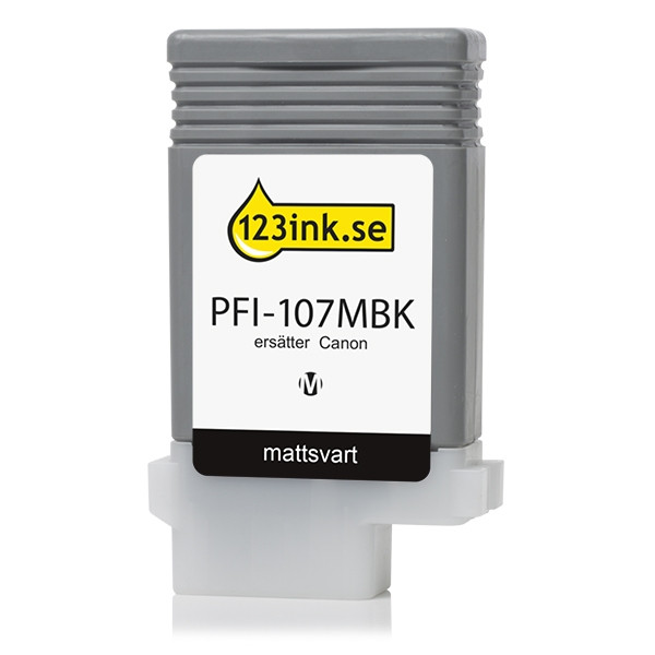 Canon PFI-107MBK mattsvart bläckpatron (varumärket 123ink) 6704B001C 018979 - 1