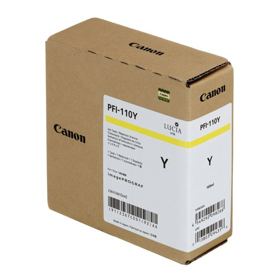 Canon PFI-110Y gul bläckpatron (original) 2367C001 010162 - 1
