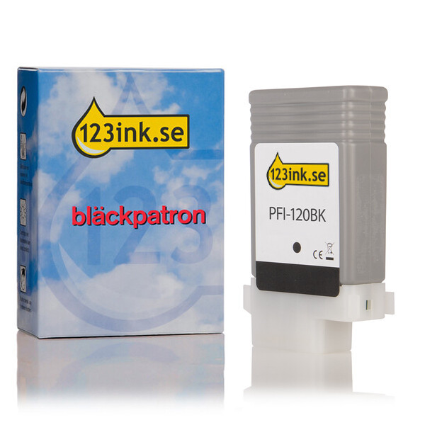 Canon PFI-120BK svart bläckpatron (varumärket 123ink) 2885C001AAC 018427 - 1