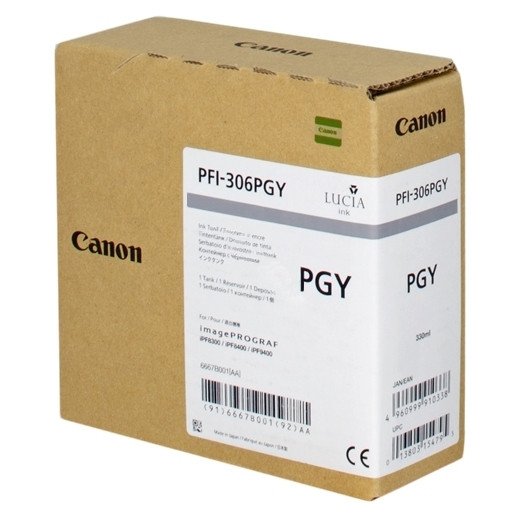 Canon PFI-306PGY fotogrå bläckpatron (original) 6667B001 018866 - 1