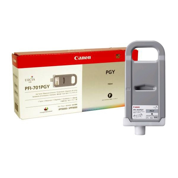 Canon PFI-701PGY fotogrå bläckpatron (original) 0910B001 018326 - 1