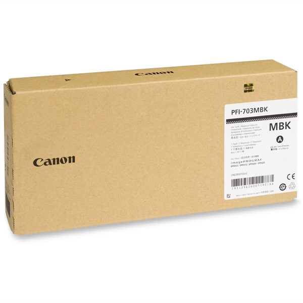 Canon PFI-703MBK mattsvart bläckpatron hög kapacitet (original) 2962B001 018382 - 1