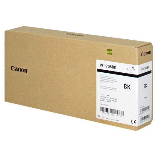 Canon PFI-706BK svart bläckpatron hög kapacitet (original) 6681B001 018874 - 1