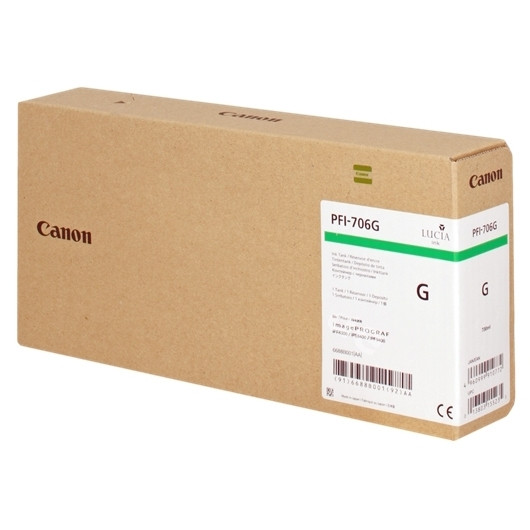Canon PFI-706G grön bläckpatron hög kapacitet (original) 6688B001 018894 - 1