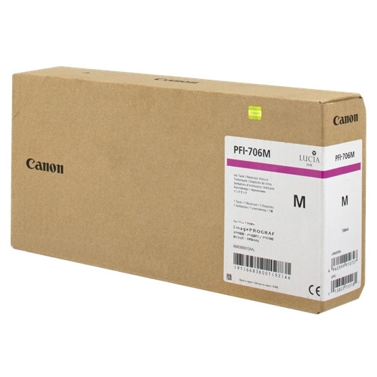 Canon PFI-706M magenta bläckpatron hög kapacitet (original) 6683B001 018880 - 1