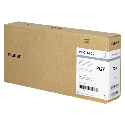 Canon PFI-706PGY fotogrå bläckpatron hög kapacitet (original) 6691B001 018890 - 1