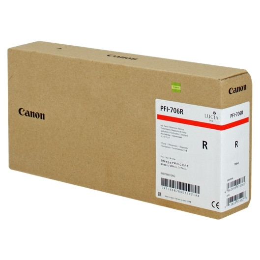 Canon PFI-706R röd bläckpatron hög kapacitet (original) 6687B001 018892 - 1