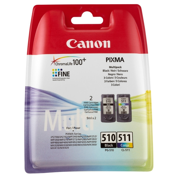 Canon PG-510 | CL-511 svart + färg bläckpatron 2-pack (original) 2970B010 2970B011 018518 - 1