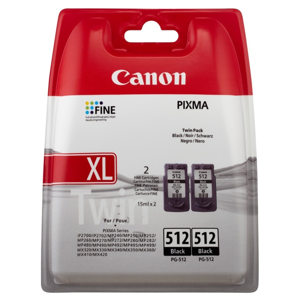 Canon PG-512 svart bläckpatron 2-pack (original) 2969B010 018516 - 1