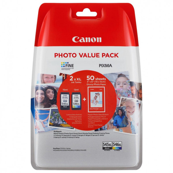 Canon PG-545XL + CL-546XL Photo Noir(e) / Plusieurs couleurs Value Pack