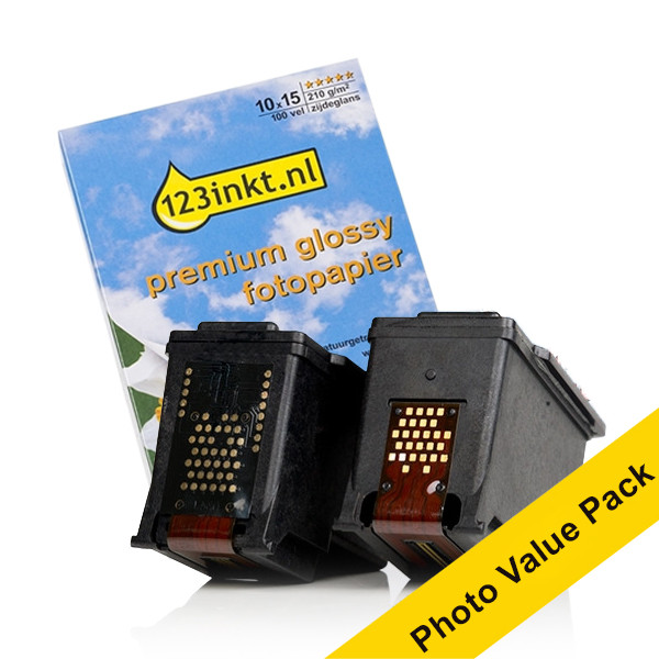 Canon PG-545 | CL-546 bläckpatroner + premium glansigt fotopapper (varumärket 123ink) 132307 - 1