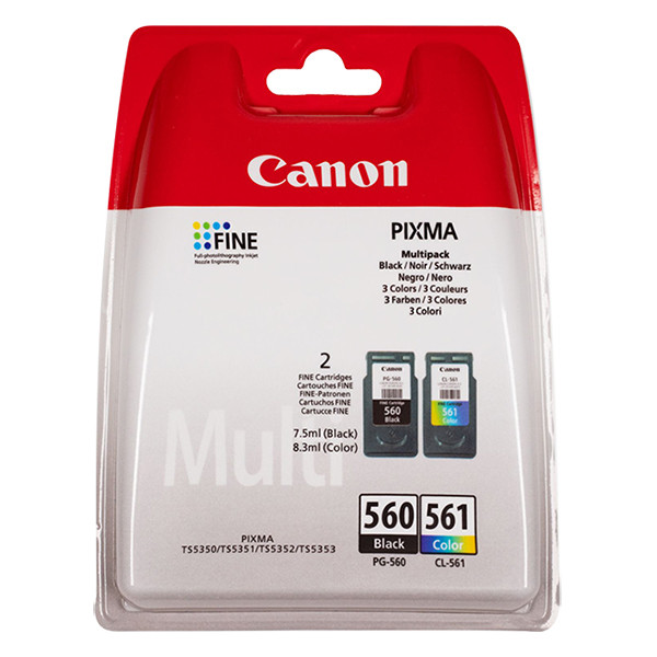 Canon PG-560 | CL-561 svart + färg bläckpatron 2-pack (original) 3713C005 3713C006 010196 - 1