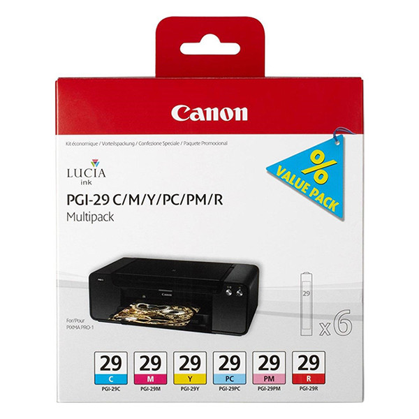 Canon PGI-29 C/M/Y/PC/PM/R bläckpatron 6-pack (original) 4873B005 018762 - 1