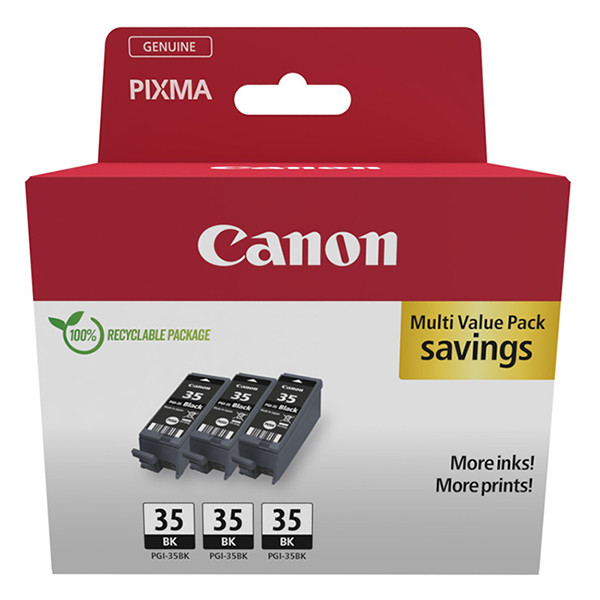 Canon PGI-35 svart bläckpatron 3-pack (original) 1509B028 132282 - 1