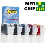 Canon PGI-525PGBK | CLI-526BK/C/M/Y bläckpatron 5-pack (varumärket 123ink) 4529B001C 4540B001C 4541B001C 4542B001C 4543B001C 120851
