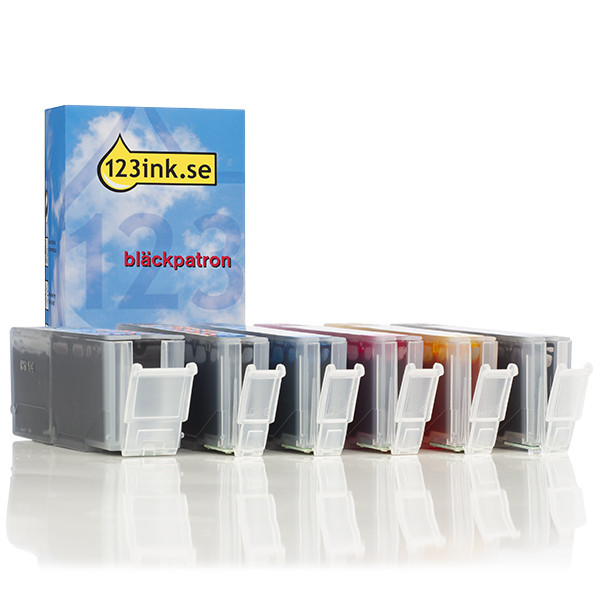 Canon PGI-550PGBK XL | CLI-551XL BK/C/M/Y/GY bläckpatron 6-pack (varumärket 123ink) 6431B001C 6443B001C 6444B001C 6445B001C 6446B001C 127158 - 1