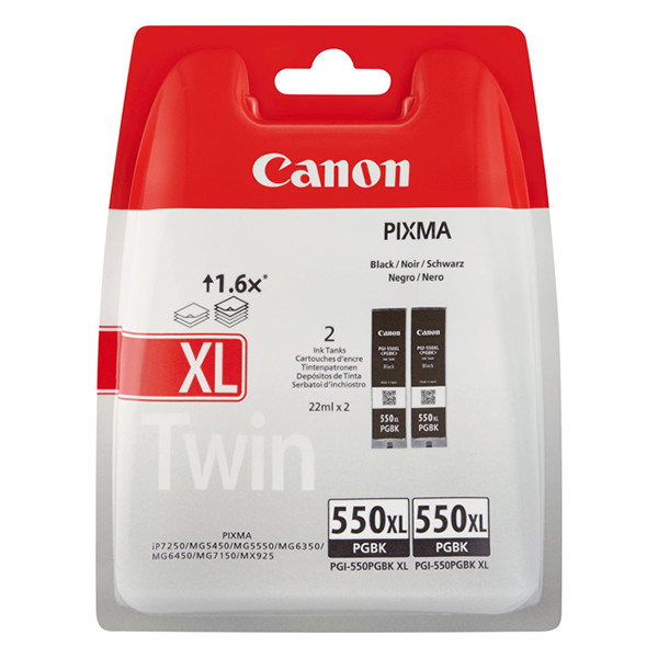 Canon PGI-550PGBK XL bläckpatron 2-pack (original) 6431B005 6431B010 018576 - 1
