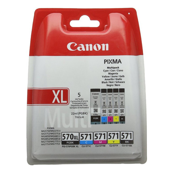 Canon PGI-570XL BK / CLI-571 BK/C/M/Y bläckpatron 5-pack (original)