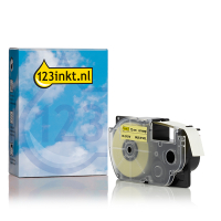 Casio XR-12ASYW | grå text - pastellgul märkband | 12mm (varumärket 123ink) 056429