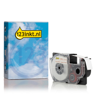 Casio XR-12WER | röd text - vit märkband | 12mm (varumärket 123ink) 056354