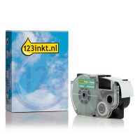 Casio XR-18AGN | vit text - grön märkband | 18mm (varumärket 123ink) 056376