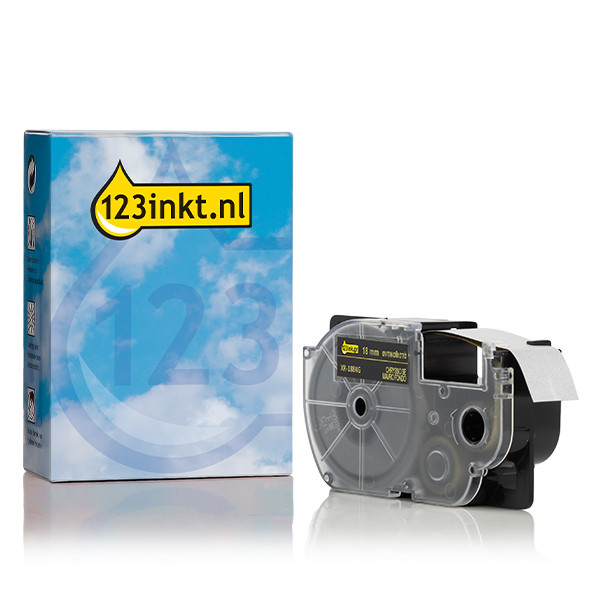 Casio XR-18BKG | guld text - svart märkband | 18mm (varumärket 123ink) 056369 - 1